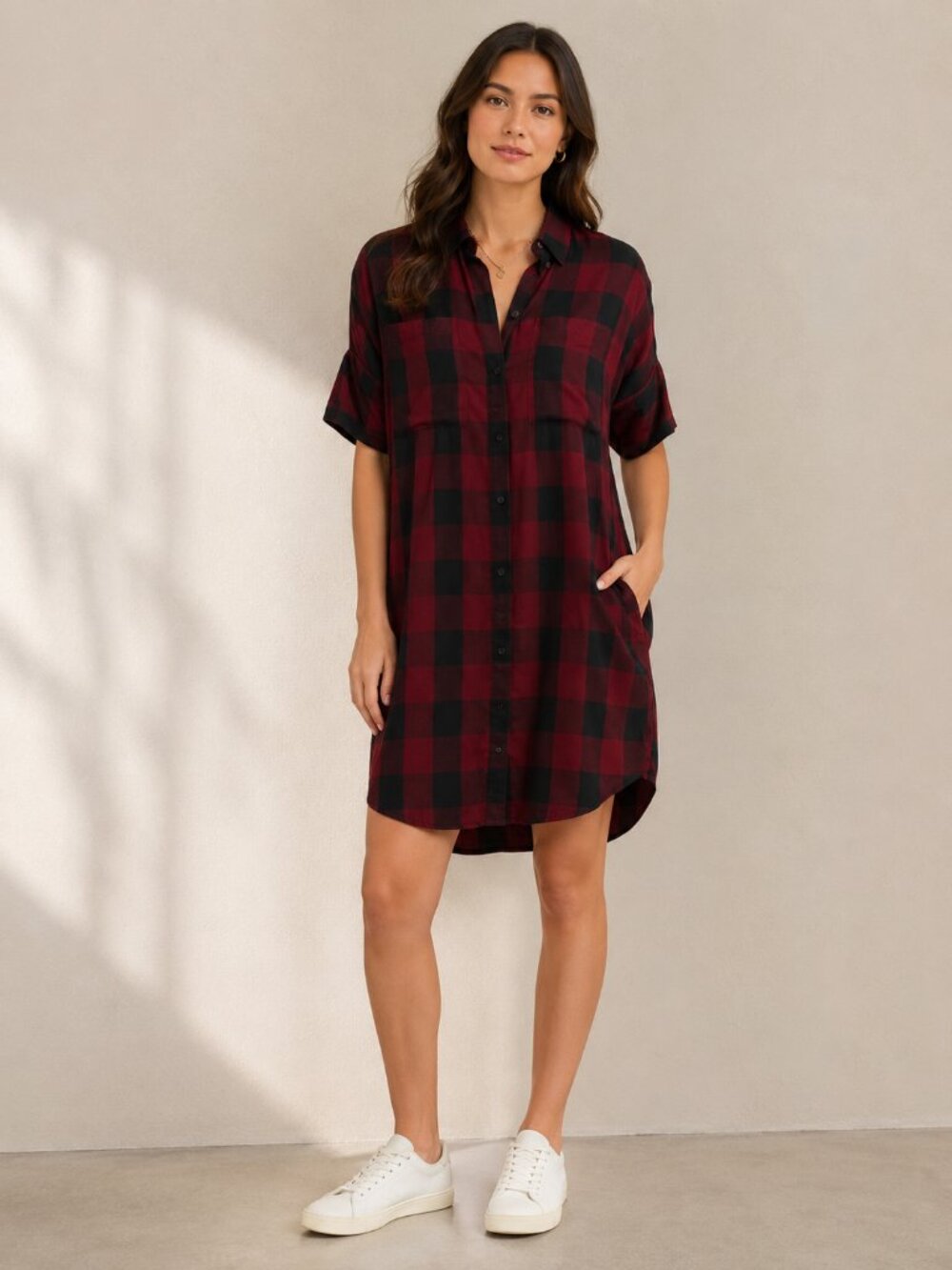 Madewell Button Down Front Plaid Shirt Dress Size XS